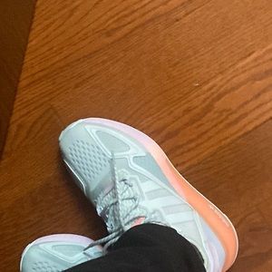 New Adidas ZX 2K BOOST J sneakers. Light blue and pink